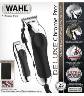 ماشین اصلاح سر و صورت 25 قطعه وال دلوکس کروم پرو سفارش آمریکا Wahl Deluxe Chrome Pro 25 pc 79524-5201