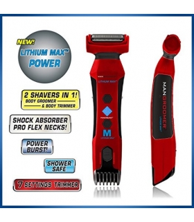 ماشین اصلاح بدن من گرومر مردانه دوطرفه mangroomer lithium max body groomer and body trimmer with power burst