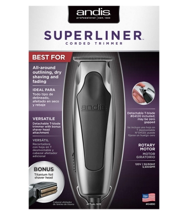 ماشین اصلاح خط زن اندیس با سر شیور  Andis Superliner Trimmer/Shaver Bonus Shaver Head Attachment 04890