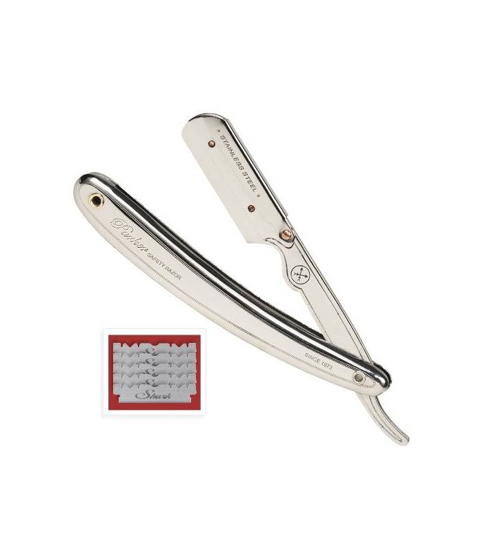 تیغ و دسته تیغ آرایشگری پارکر Parker SR1 Stainless Steel Straight Edge Barber Razor