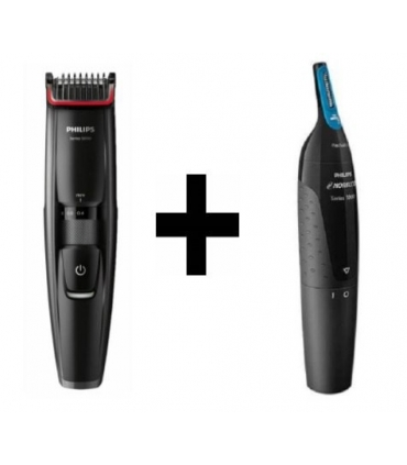 ست ماشین اصلاح سر و صورت و موزن فیلیپس Philips series 5000 Hair Clipper BT5202 with 1500 Nose and Ear and Eyebrow Trimmer