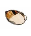 سینی بیضی برنجی آنتیک طرح گنجشک و بلوط Antique brass oval tray