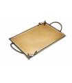 سینی   مستطیلی برنجی آنتیک میناکاری گنجشک و گل ارکیده   Antique brass Rectangular tray
