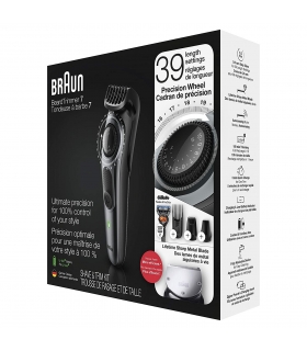 ماشین اصلاح سر و صورت براون تریمر بدون سیم/ شارژی همراه خود تراش ژیلت Braun BT7240