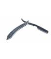 دسته تیغ اصلاح کرتزر فینی استیل طرح برگ همراه با کیف چرم KRETZER finny Stainless Steel Barber Razor