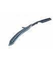 دسته تیغ اصلاح کرتزر فینی استیل طرح برگ همراه با کیف چرم KRETZER finny Stainless Steel Barber Razor