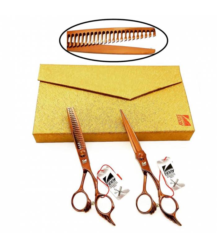 ست دو عددی قیچی آرایشگری کرتزر فینی کات و کوتاهی/پیتاژ یک طرفه 6 اینچ Kretzer Hair Finny FSC-60