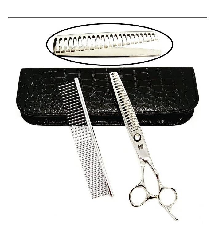 قیچی آرایشگری کرتزر فینی پیتاژ 8 اینچ یکطرفه همراه شانه آرایشگری Kretzer Hair Finny FSP-80
