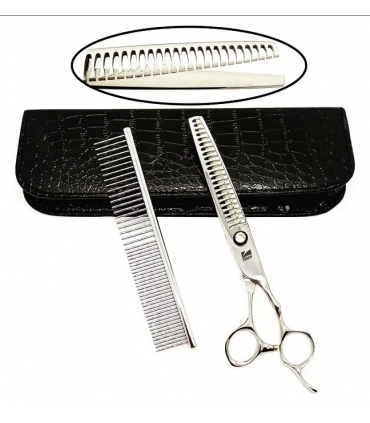 قیچی آرایشگری کرتزر فینی پیتاژ 8 اینچ یکطرفه همراه شانه آرایشگری Kretzer Hair Finny FSP-80