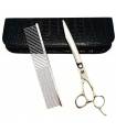 قیچی آرایشگری کرتزر فینی کات و کوتاهی 8 اینچ طرح کوسه همراه شانه آرایشگری Kretzer Hair Finny shark-80