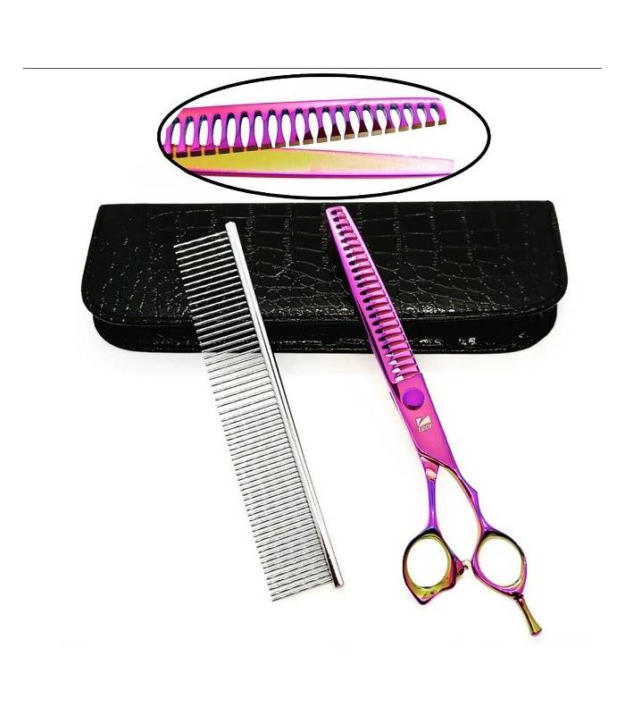قیچی آرایشگری کرتزر فینی پیتاژ 8 اینچ هولوگرامی همراه شانه آرایشگری Kretzer Hair Finny Hologram-P80