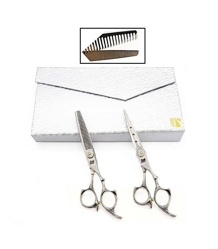 ست دو عددی قیچی آرایشگری کرتزر فینی کات و کوتاهی/پیتاژ 25 درصد 6 اینچ دسته پهن Kretzer Hair Finny FSS-60 Wide handle