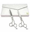 ست دو عددی قیچی آرایشگری کرتزر فینی کات و کوتاهی/پیتاژ 6 اینچ طرح دم چکمه Kretzer Hair Finny Boot tail S-60