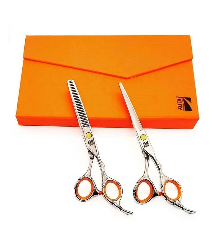 ست دو عددی قیچی آرایشگری کرتزر فینی کات و کوتاهی/پیتاژ 6 اینچ 25 درصد Kretzer Hair Finny FOS-60