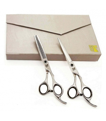 ست دو عددی قیچی آرایشگری کرتزر فینی کات و کوتاهی/پیتاژ 6 اینچ 25 درصد Kretzer Hair Finny FkS-60