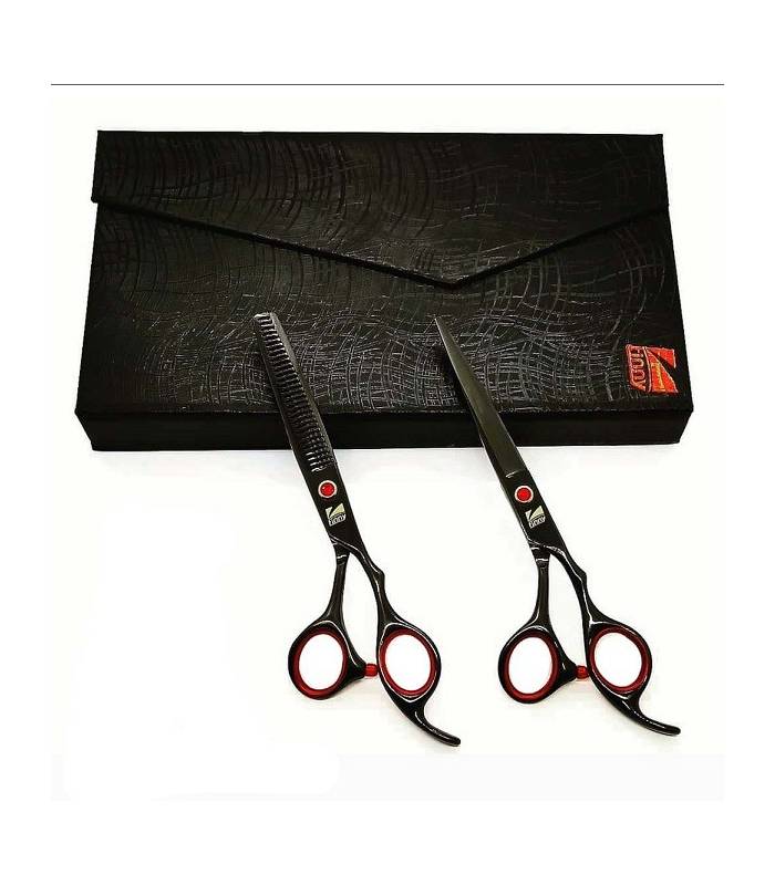 ست دو عددی قیچی آرایشگری کرتزر فینی کات و کوتاهی/پیتاژ 6 اینچ 25 درصد Kretzer Hair Finny Fbrs-60