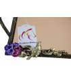 سینی   بیضی برنجی آنتیک میناکاری گنجشک و گل بنفشه سایز بزرگ   Antique brass oval tray