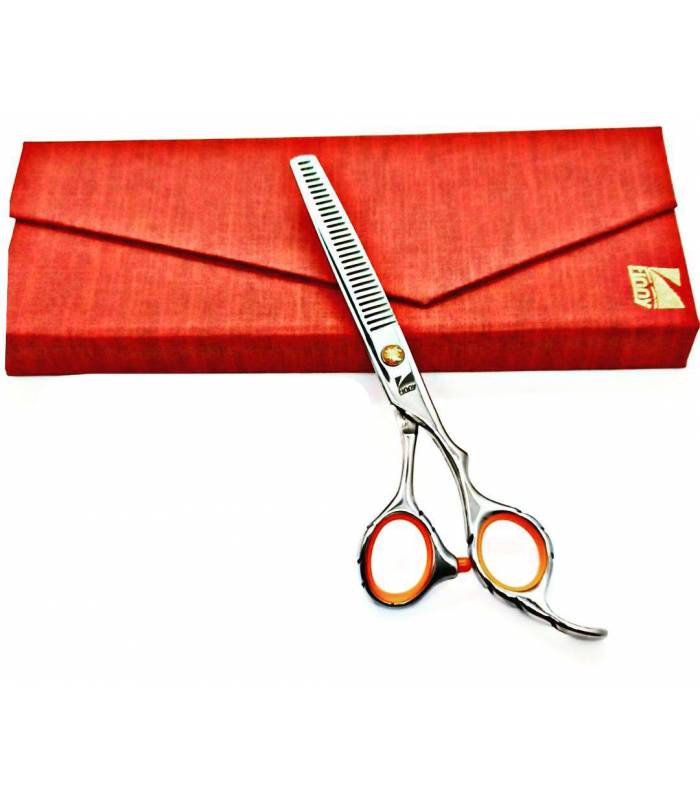 قیچی آرایشگری کرتزر فینی پیتاژ 6 اینچ حلقه نارنجی 35 درصد Kretzer Hair Finny FOP35-60