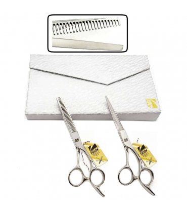 ست دو عددی قیچی آرایشگری کرتزر فینی کات و کوتاهی/پیتاژ 6 اینچ 25 درصد پیچ مخفی Kretzer Hair Finny FSH25 -60