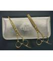 ست دو عددی قیچی آرایشگری جگوار کات و کوتاهی/پیتاژ Jaguar gold Barbery Scissors LF-609G