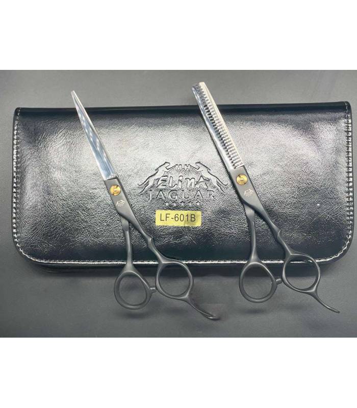 ست دو عددی قیچی آرایشگری جگوار کات و کوتاهی/پیتاژ Jaguar LF-601B Barbery Scissors