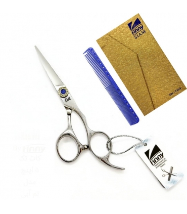 قیچی آرایشگری کرتزر فینی کات و کوتاهی 5 اینچ تم آبی سیما Kretzer Hair Finny SIMA FTS8-50
