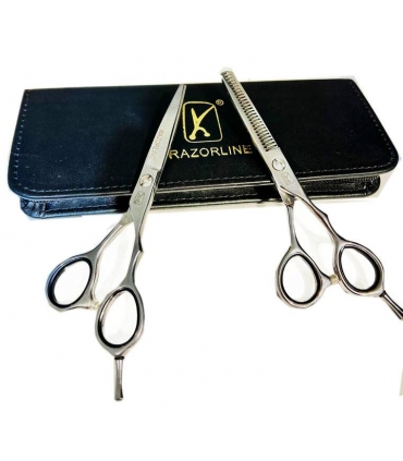 ست دو عددی قیچی آرایشگری ریزرلاین کات و کوتاهی/پیتاژ 5.5 اینچ Razorline R1 & R1T hair scissors