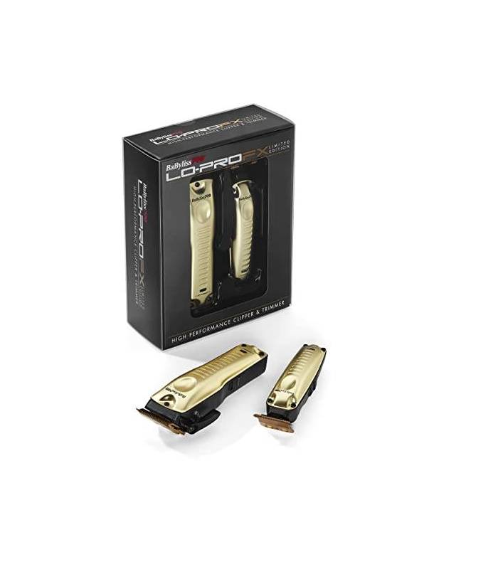 ست دو عددی ماشین اصلاح بابیلیس لوپرو لیمتد ادیشن گلد BaByliss PRO Lo-ProFX Limited Edition Gold Clipper Trimmer FXHOLPKLP-G