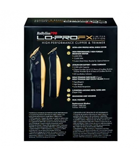ست دو عددی ماشین اصلاح بابیلیس لوپرو لیمتد ادیشن گلد BaByliss PRO Lo-ProFX Limited Edition Gold Clipper Trimmer FXHOLPKLP-G