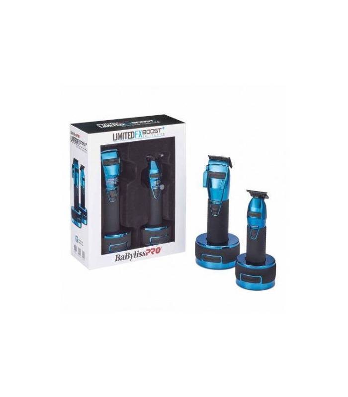 ست دو عددی ماشین اصلاح سر و صورت بابیلیس پرو لیمتد ادیشن بوست آبی BaBylissPRO Blue FX Bosst Limited Edition Clipper & Trimmer