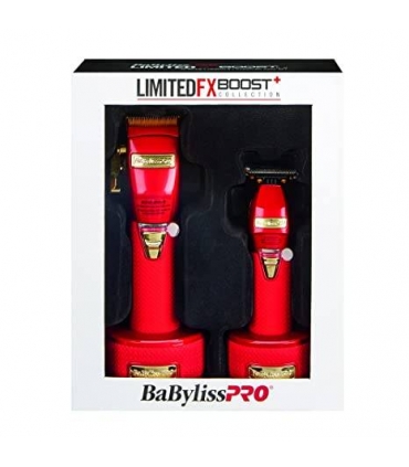 ست دو عددی ماشین اصلاح سر و صورت بابیلیس پرو لیمتد ادیشن بوست قرمز BaByliss PRO Red FX Boost+ Clipper Trimmer Set (FXHOLPKCTB-R)